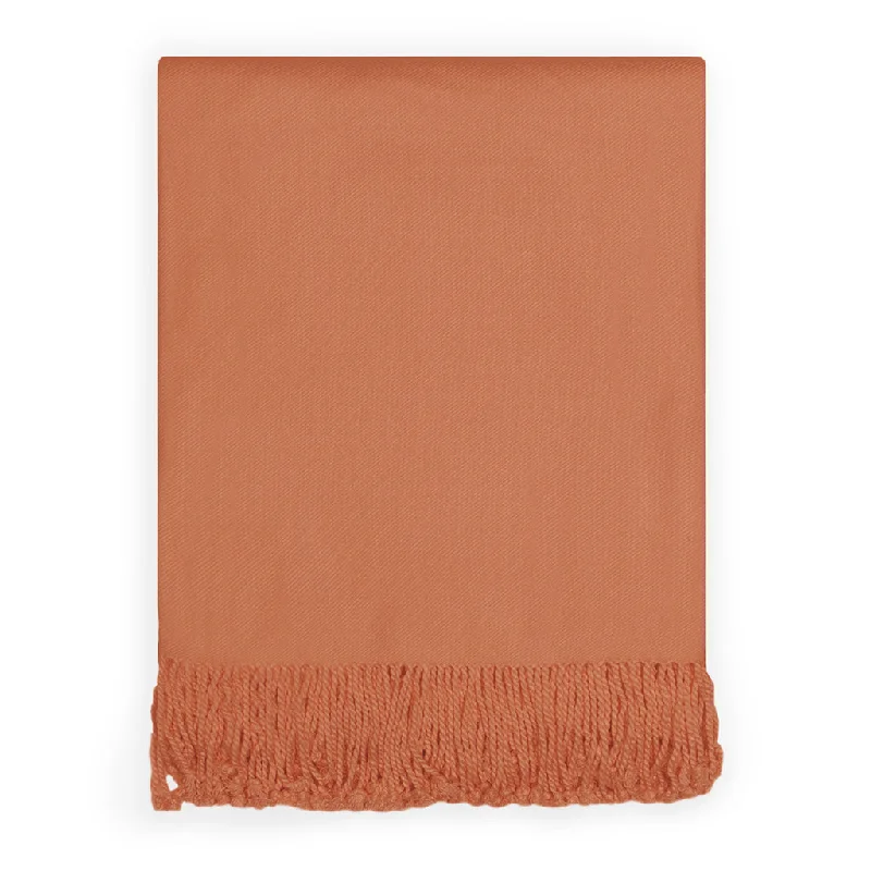 The Burnt Orange Fringed Throw Blanket