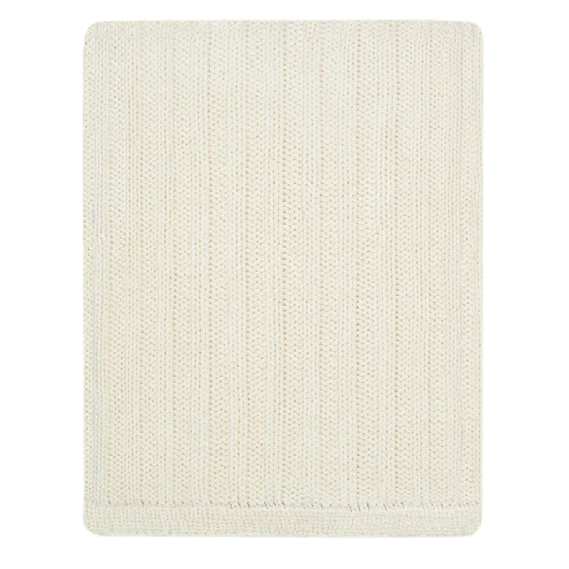 The Cream Ribbed Knit Throw