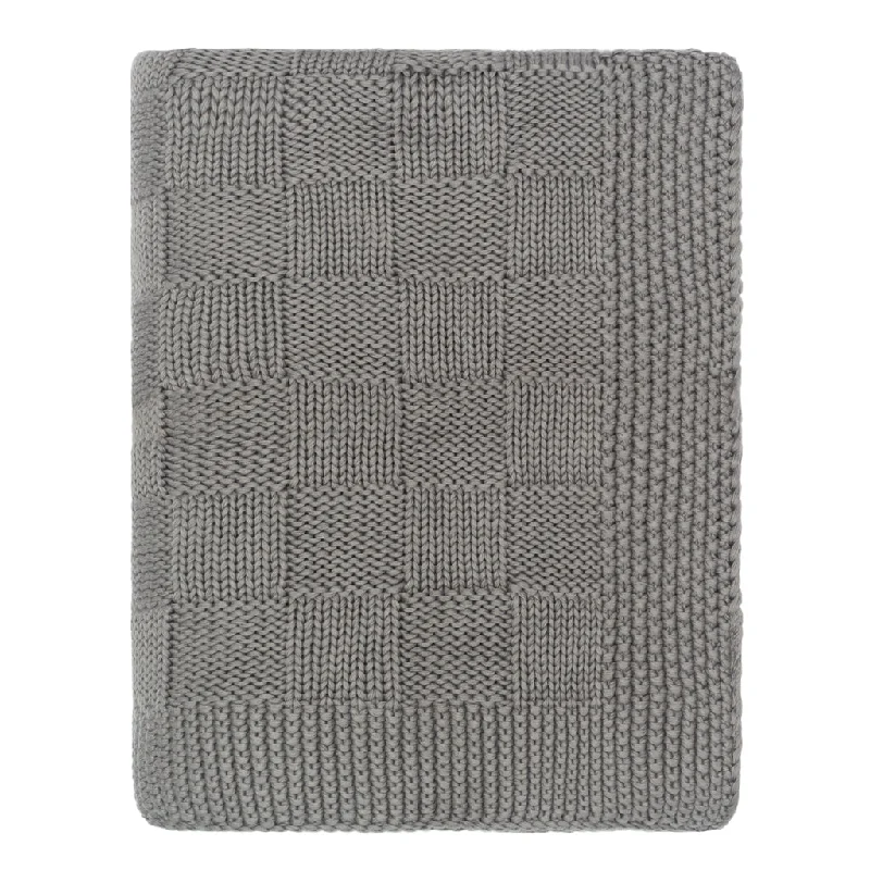 The Grey Checkered Box Throw