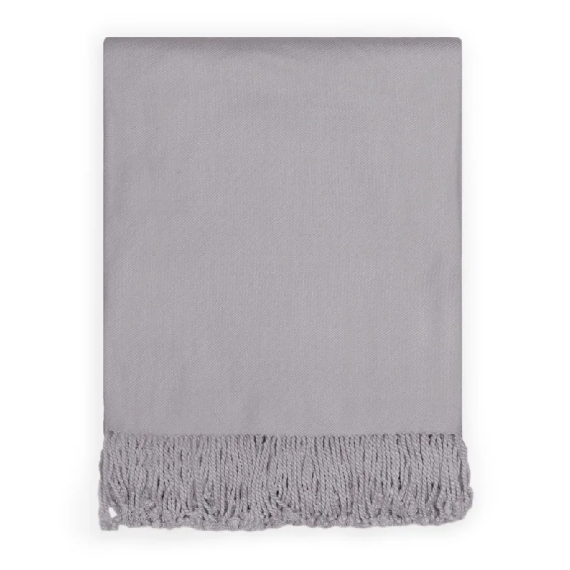 The Grey Fringed Throw Blanket