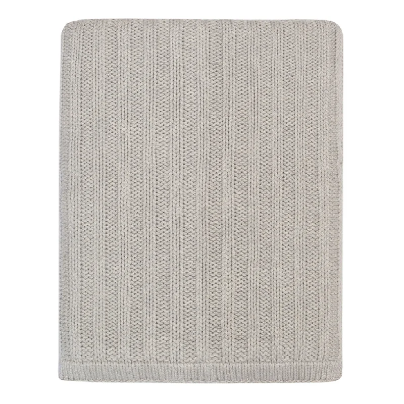 The Grey Ribbed Knit Throw