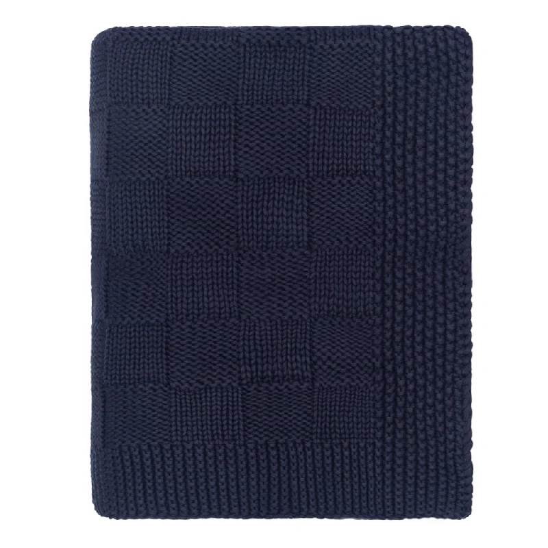 The Navy Checkered Box Throw