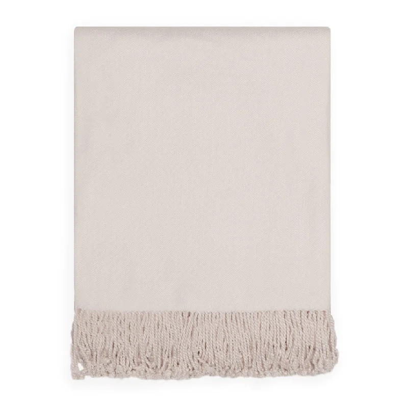 The Oat Solid Fringed Throw Blanket