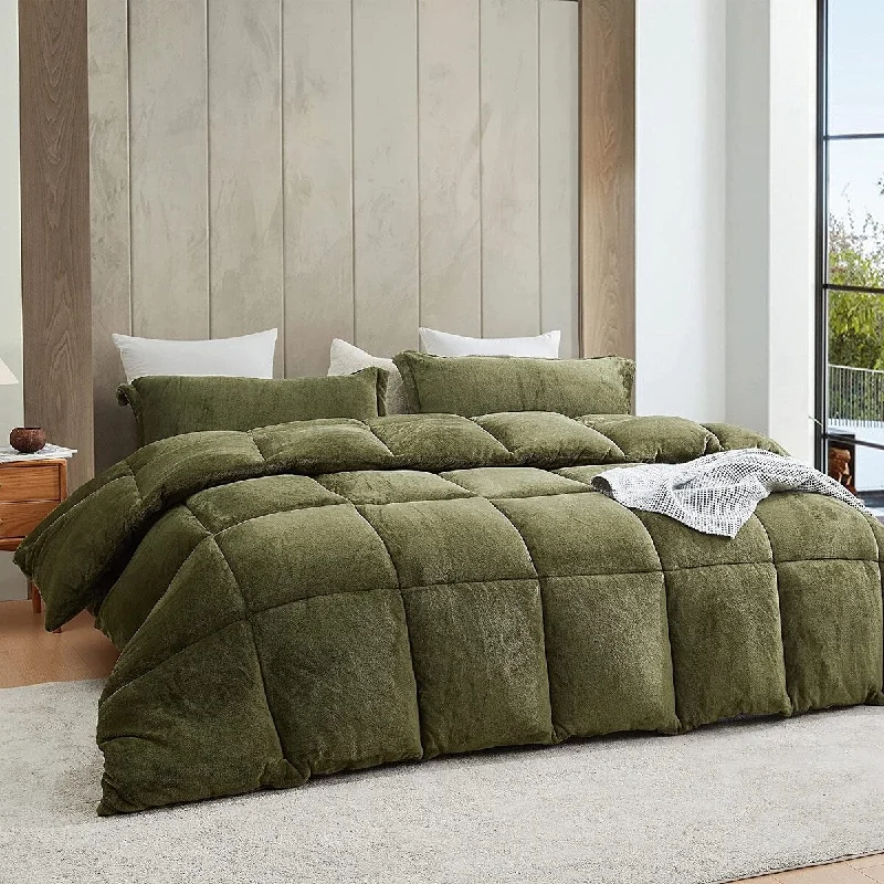 Thicker Than Thick - Coma Inducer® Oversized Comforter Set - Down Alternative Ultra Plush Filling - Winter Moss