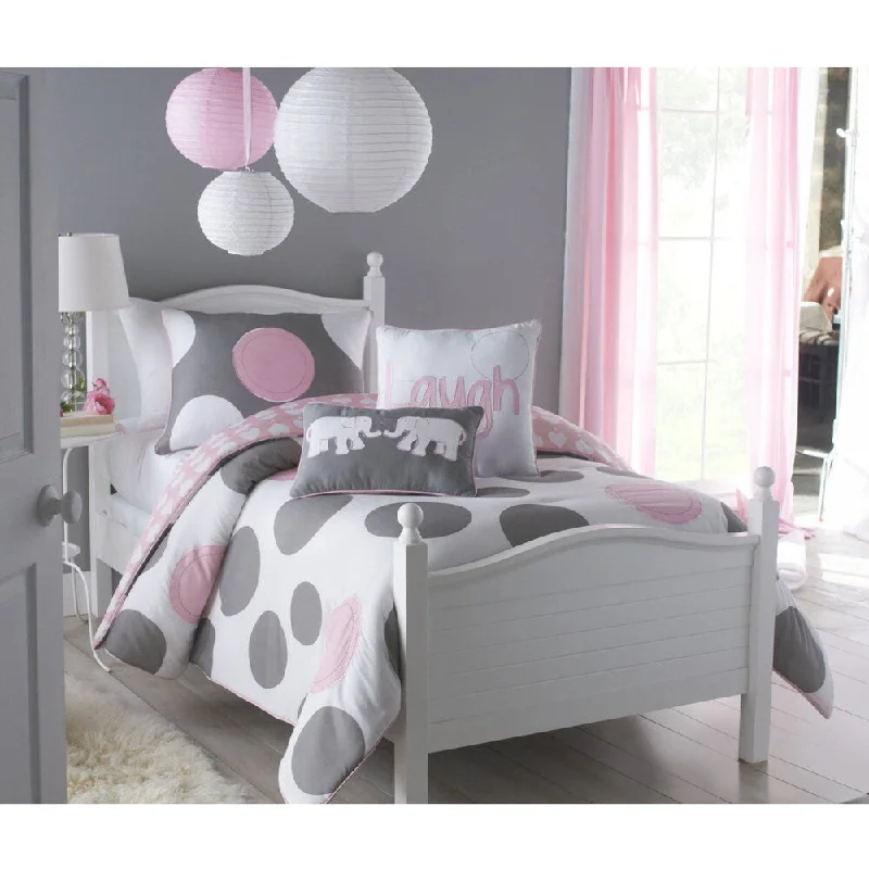 VCNY Big Believers Pink Parade Polka Dot Comforter Set