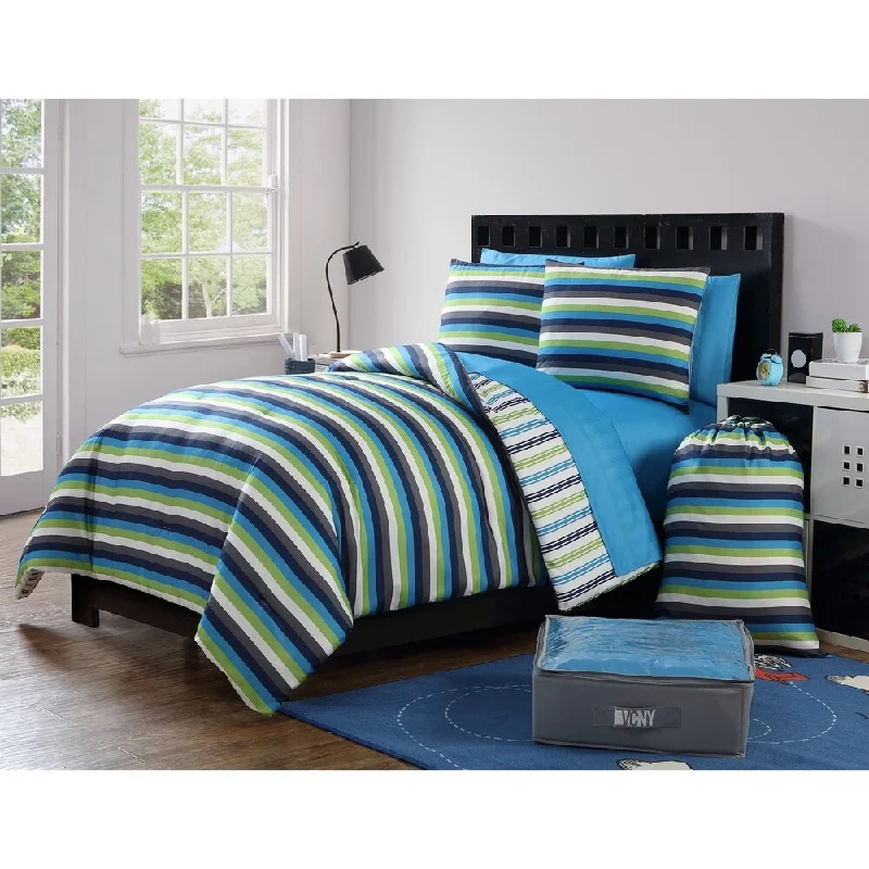 VCNY Home Darby Stripe Reversible Bed-in-a-Bag Comforter Set