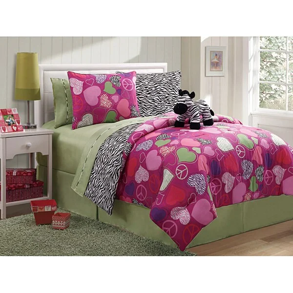 VCNY Reversible Zebra 3-piece Twin-size Comforter Set