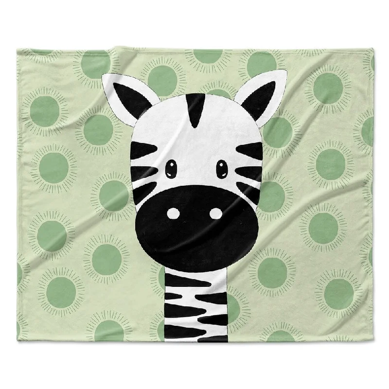 ZEBRA BABY GREEN Ultra Soft Baby Blanket By Kavka Designs - 40X30