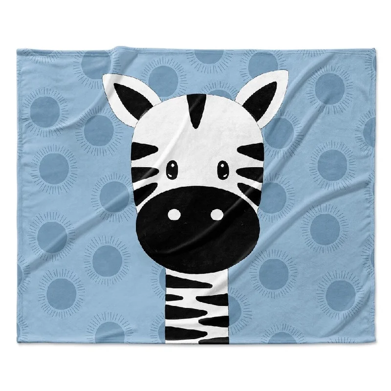 ZEBRA BLUE Ultra Soft Baby Blanket By Kavka Designs - 40X30