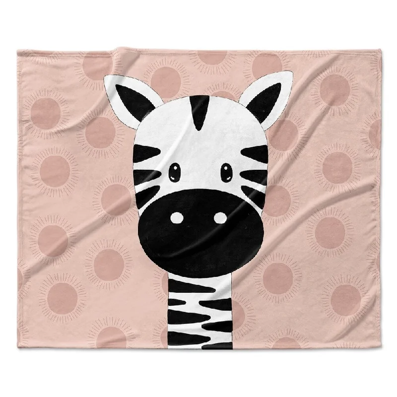 ZEBRA BLUSH Ultra Soft Baby Blanket By Kavka Designs - 40X30