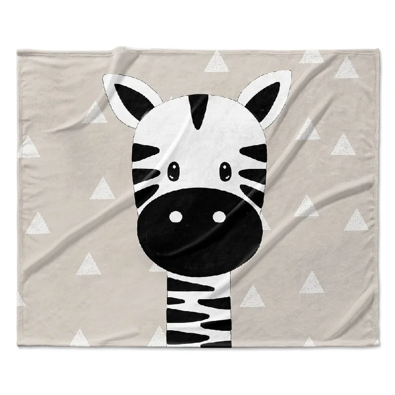 ZEBRA TRIANGLE NEUTRAL Ultra Soft Baby Blanket By Kavka Designs - 40X30