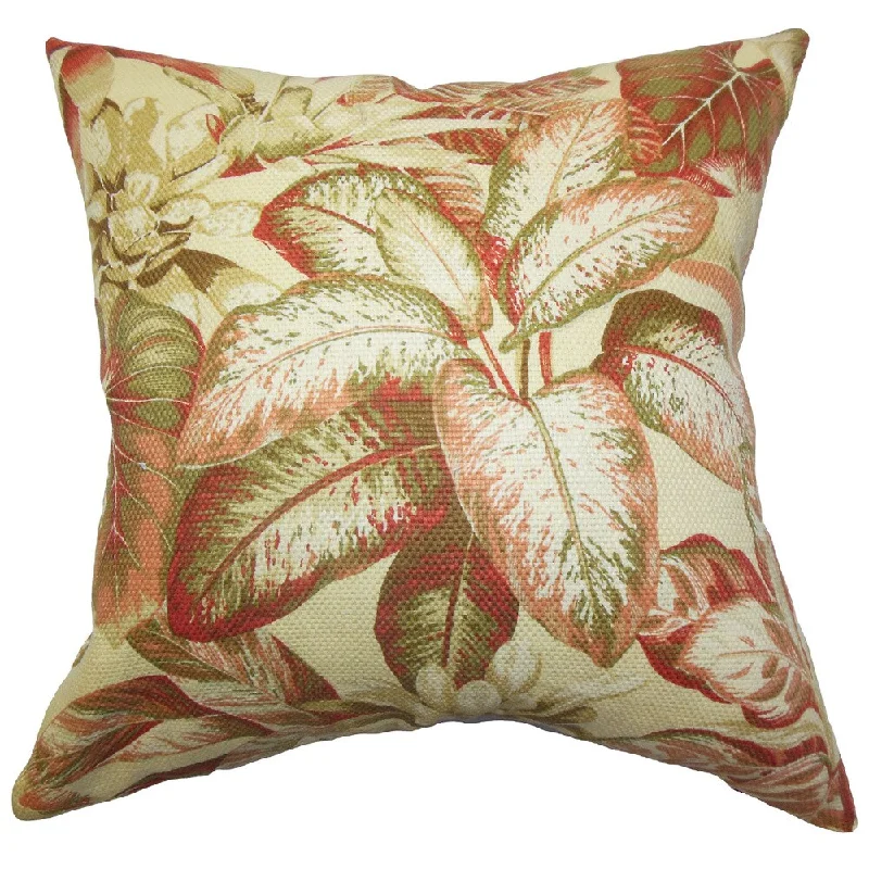 Adlai Floral Euro Sham Red Green