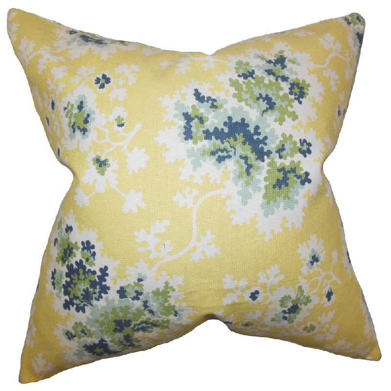 Danique Floral Euro Sham Lemon