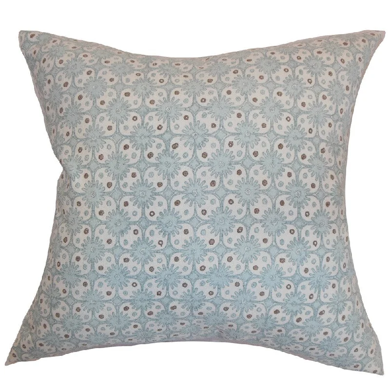 Eday Floral Euro Sham Aqua