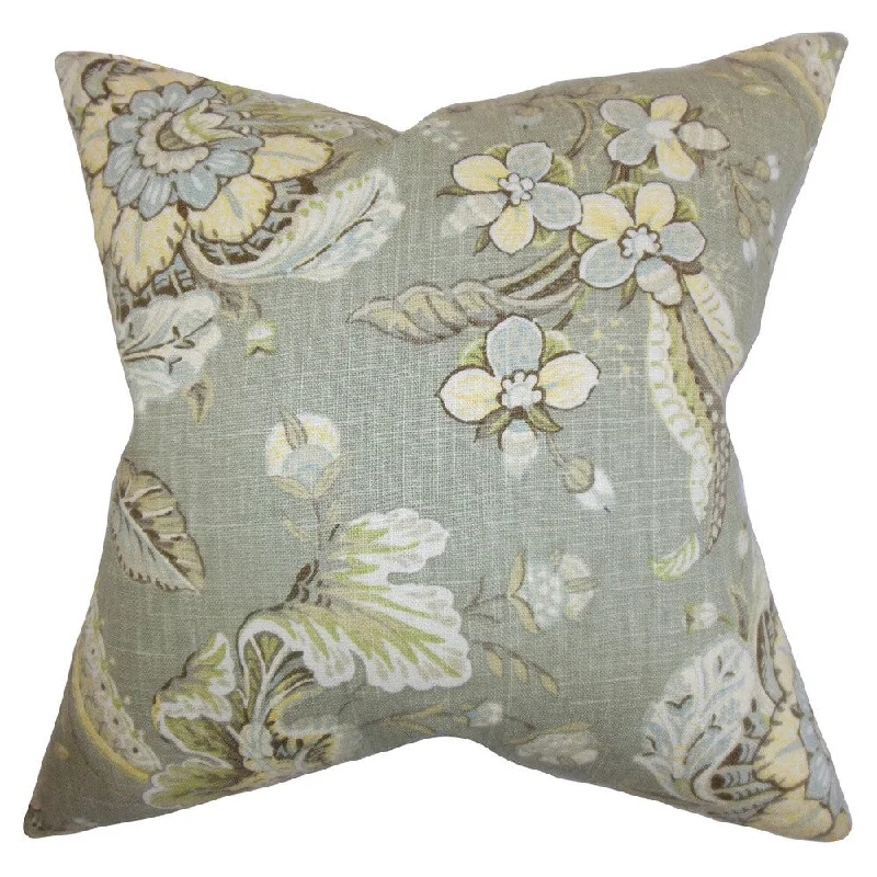 Eluned Floral Euro Sham Green