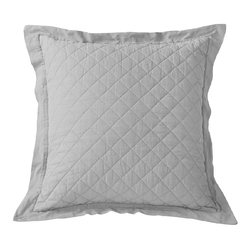 Linen Diamond Euro Sham - Gray