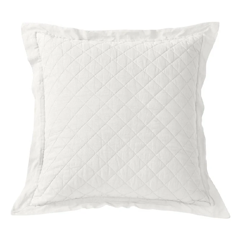 Linen Diamond Euro Sham - Vintage White