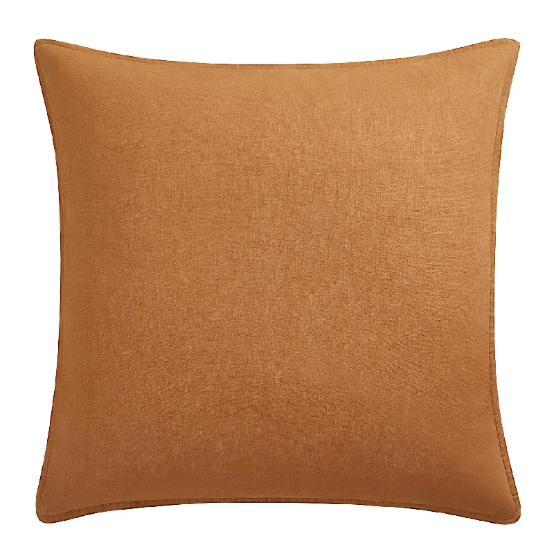 French Flax Caramel Linen Euro Sham