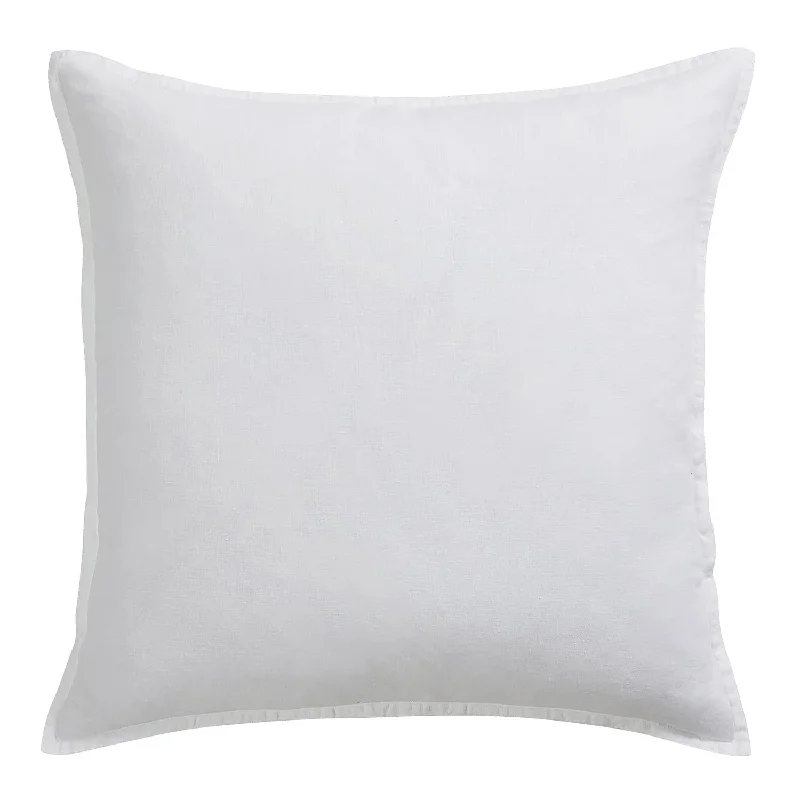 French Flax White Linen Euro Sham