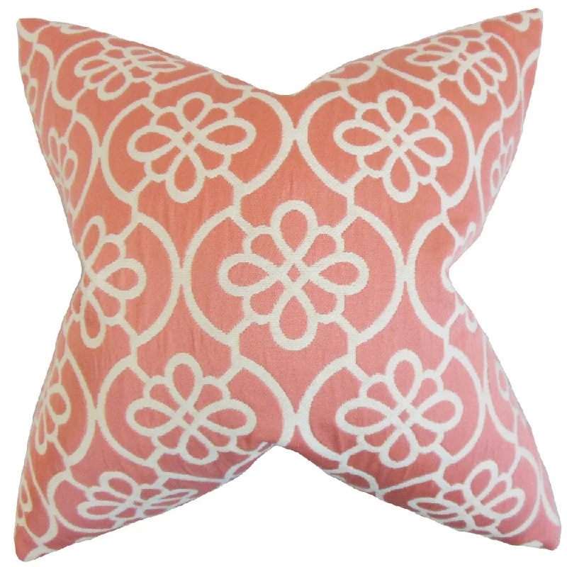 Indre Geometric Euro Sham Coral