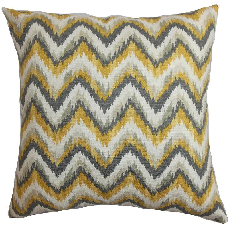 Perdita Zigzag Euro Sham Yellow Gray