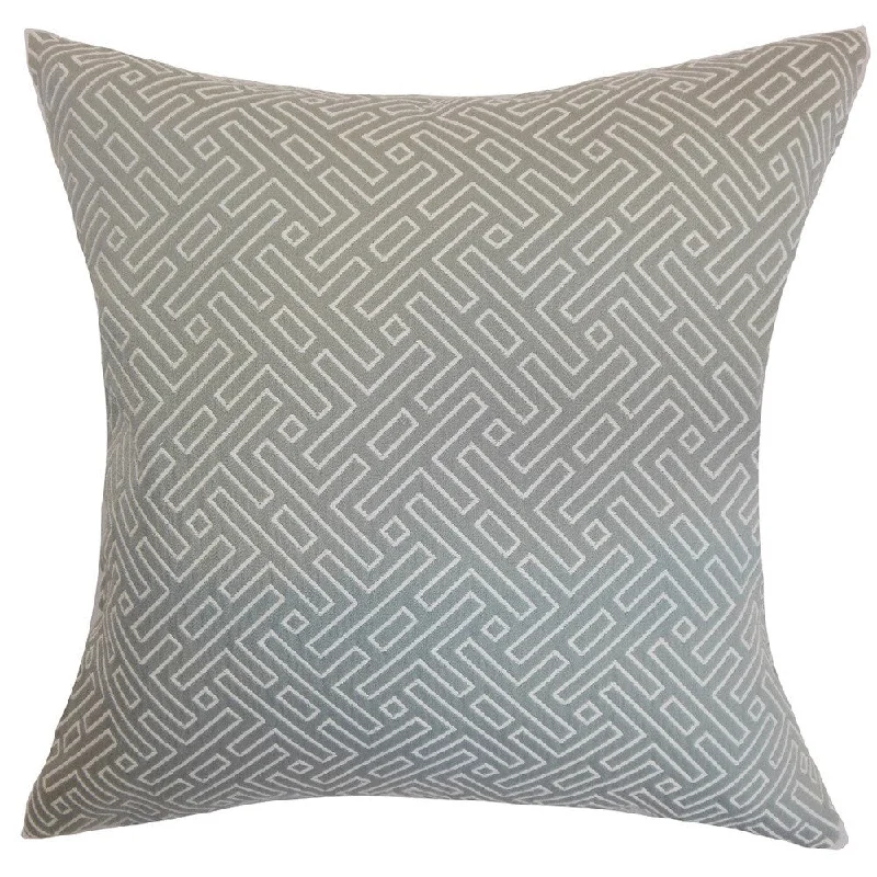 Qalanah Geometric Euro Sham Silver