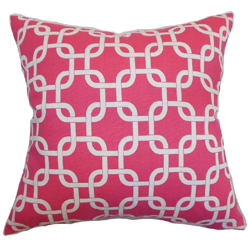 Qishn Geometric Euro Sham Candy Pink