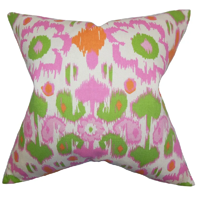 Querida Ikat Euro Sham Green Pink