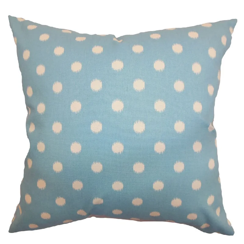 Rennice Ikat Dots Euro Sham Soft Blue Natural