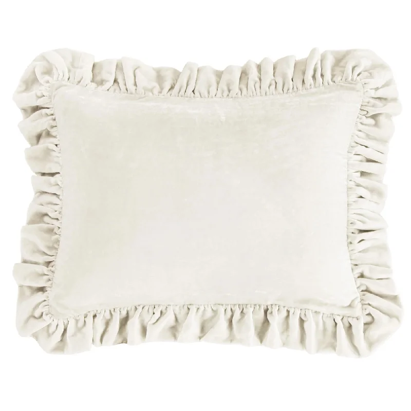 Stella Stone Faux Silk Velvet Ruffled Dutch Euro Sham