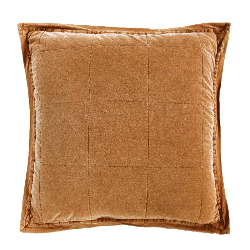 Stonewashed Terracotta Cotton Canvas Euro Sham