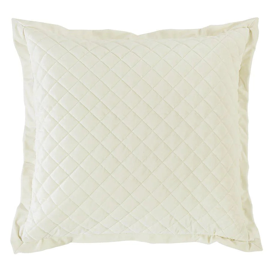 Velvet Diamond Quilted Cream Euro Sham