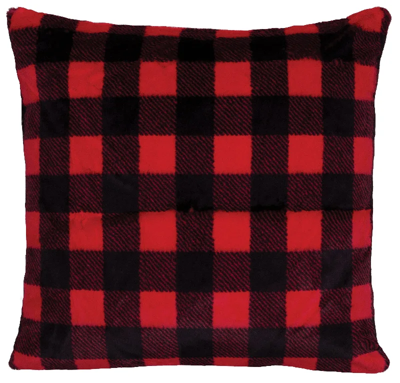 Wooded River Checkers Scarlet Euro Sham